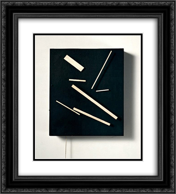 Meta - Malevitch 20x22 Black Ornate Wood Framed Art Print Poster with Double Matting by Tinguely, Jean
