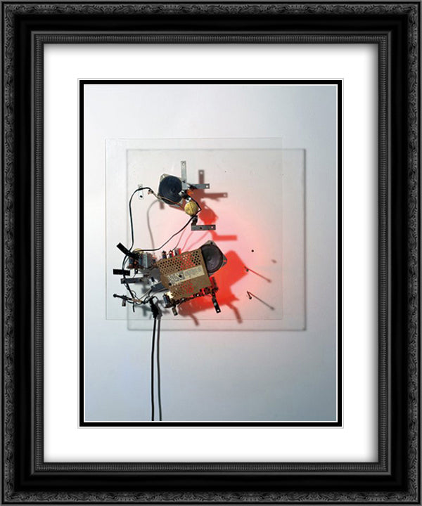 Radio WNYR Nr. 15 20x24 Black Ornate Wood Framed Art Print Poster with Double Matting by Tinguely, Jean