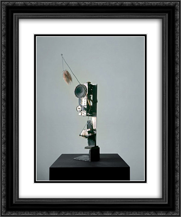 Radio - Skulptur 20x24 Black Ornate Wood Framed Art Print Poster with Double Matting by Tinguely, Jean