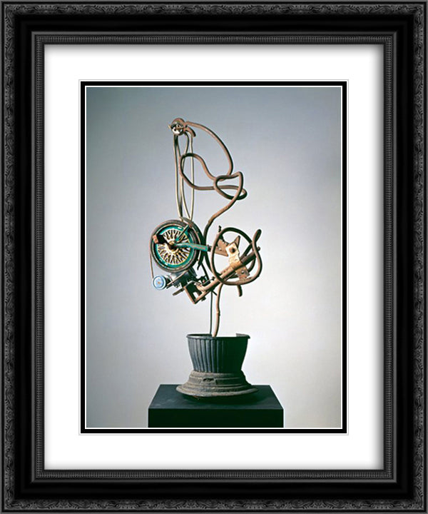 Suzuki (Hiroshima) 20x24 Black Ornate Wood Framed Art Print Poster with Double Matting by Tinguely, Jean