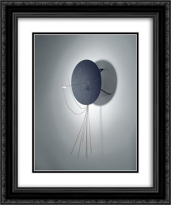 Translation No 1 - pour un triangle 20x24 Black Ornate Wood Framed Art Print Poster with Double Matting by Tinguely, Jean