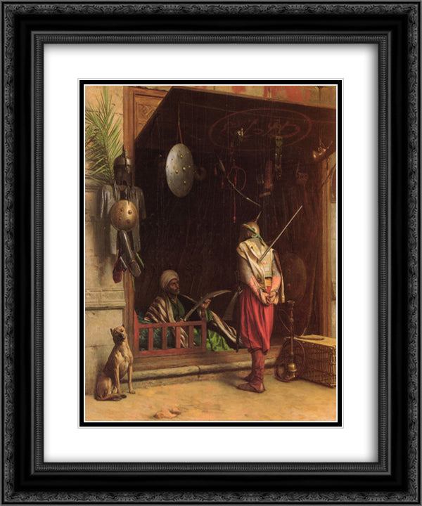 Arms Dealer in Cairo 20x24 Black Ornate Wood Framed Art Print Poster with Double Matting by Gerome, Jean Leon