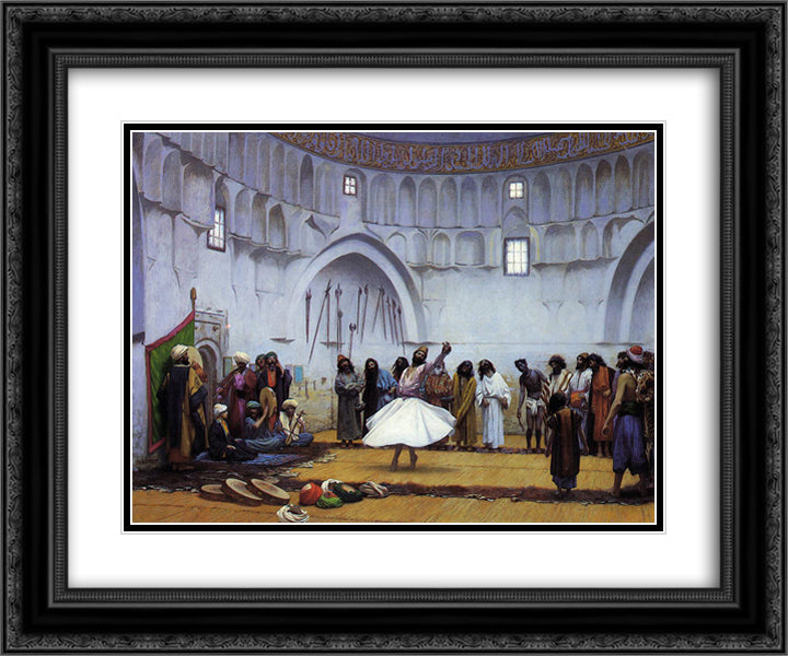 Whirling Dervishes 24x20 Black Ornate Wood Framed Art Print Poster with Double Matting by Gerome, Jean Leon