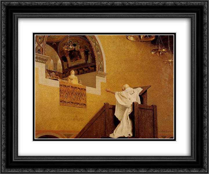 John Chrysostom and Aelia Eudoxia 24x20 Black Ornate Wood Framed Art Print Poster with Double Matting by Laurens, Jean Paul