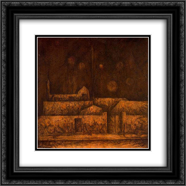 Acupintura 20x20 Black Ornate Wood Framed Art Print Poster with Double Matting by Ponc, Joan