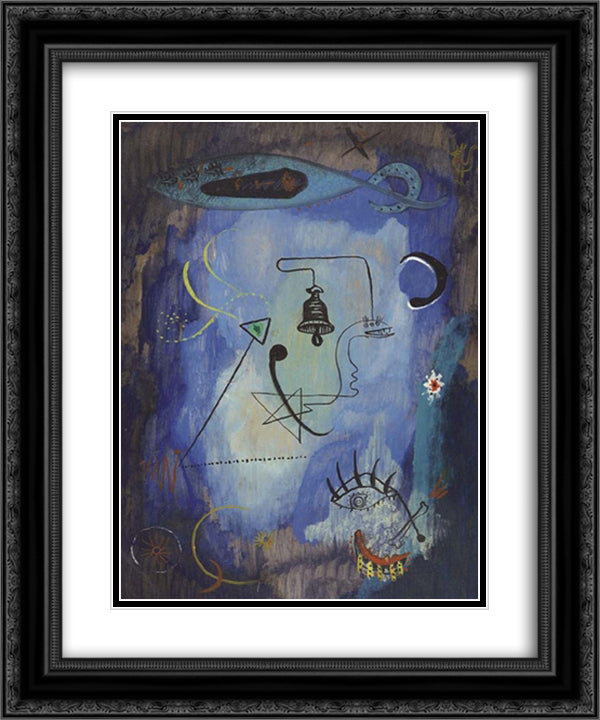 Dau al Set 20x24 Black Ornate Wood Framed Art Print Poster with Double Matting by Ponc, Joan