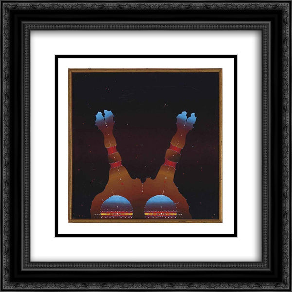 La Roca 20x20 Black Ornate Wood Framed Art Print Poster with Double Matting by Ponc, Joan