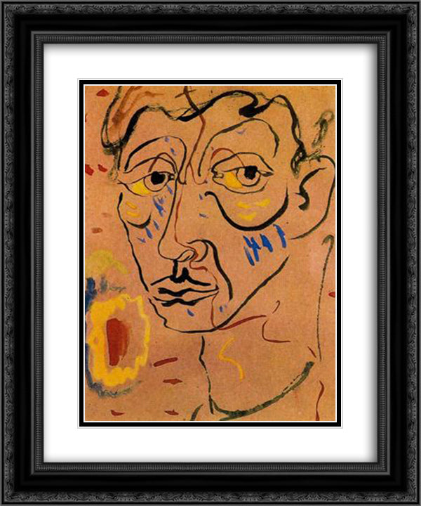 Self - Portrait 20x24 Black Ornate Wood Framed Art Print Poster with Double Matting by Ponc, Joan
