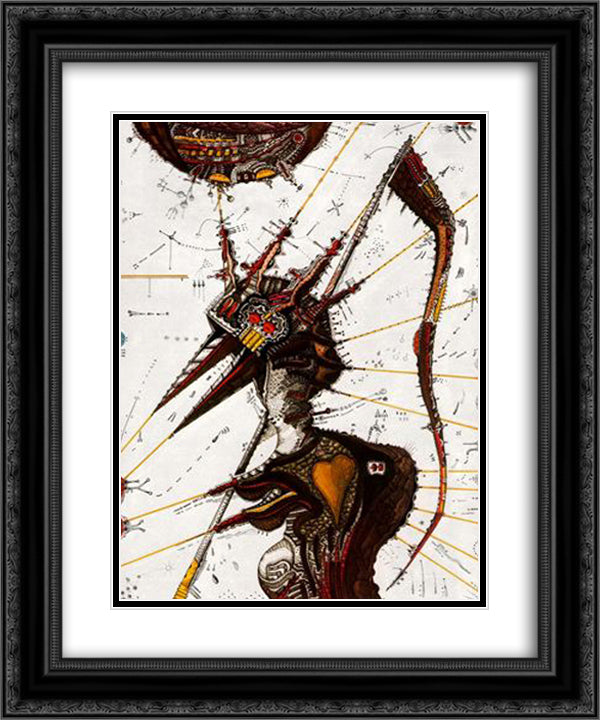 Suite Geometria de la Mort 20x24 Black Ornate Wood Framed Art Print Poster with Double Matting by Ponc, Joan