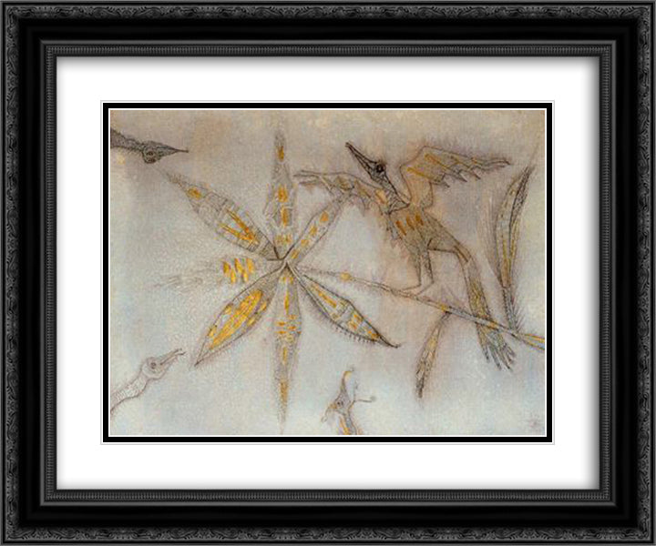 Suite Ocells 24x20 Black Ornate Wood Framed Art Print Poster with Double Matting by Ponc, Joan