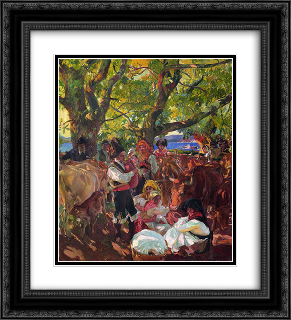 Galicia, the Pilgrimage 20x22 Black Ornate Wood Framed Art Print Poster with Double Matting by Sorolla, Joaquin