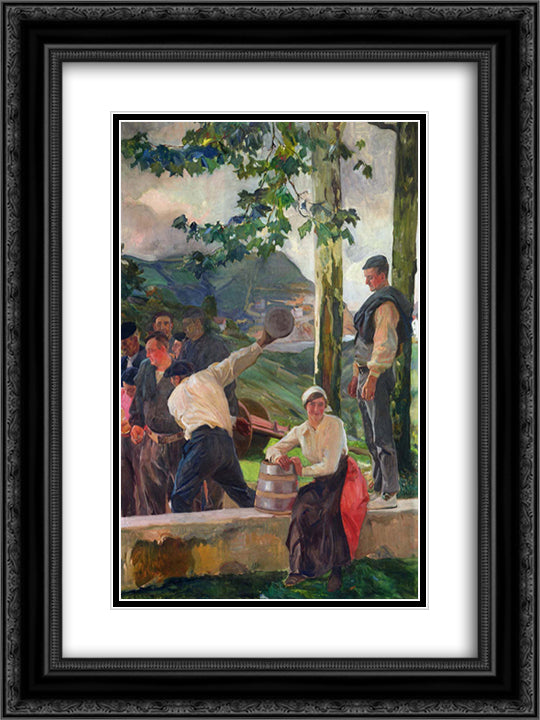 Game of Skittles 18x24 Black Ornate Wood Framed Art Print Poster with Double Matting by Sorolla, Joaquin