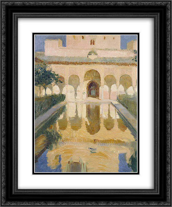 Hall of the Ambassadors, Alhambra, Granada 20x24 Black Ornate Wood Framed Art Print Poster with Double Matting by Sorolla, Joaquin