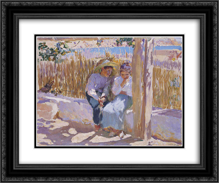 Idyll, Javea 24x20 Black Ornate Wood Framed Art Print Poster with Double Matting by Sorolla, Joaquin