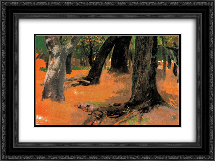 Landscape 24x18 Black Ornate Wood Framed Art Print Poster with Double Matting by Sorolla, Joaquin