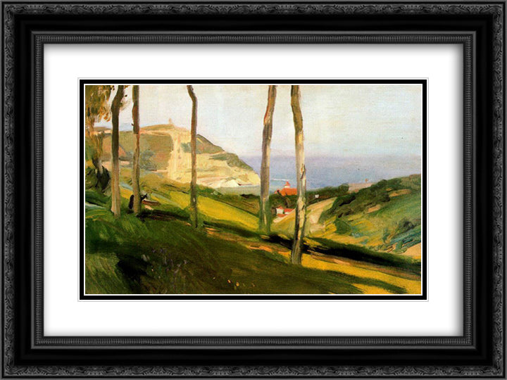 Landscape in San Sebastian 24x18 Black Ornate Wood Framed Art Print Poster with Double Matting by Sorolla, Joaquin