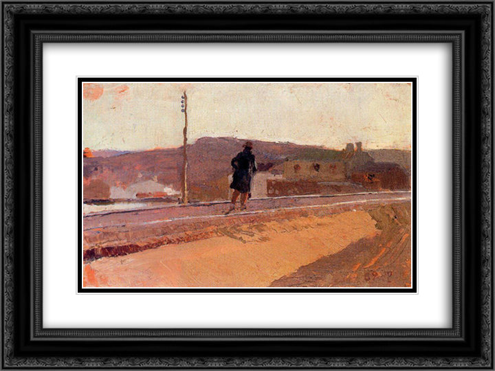 Landscape with Figure 24x18 Black Ornate Wood Framed Art Print Poster with Double Matting by Sorolla, Joaquin