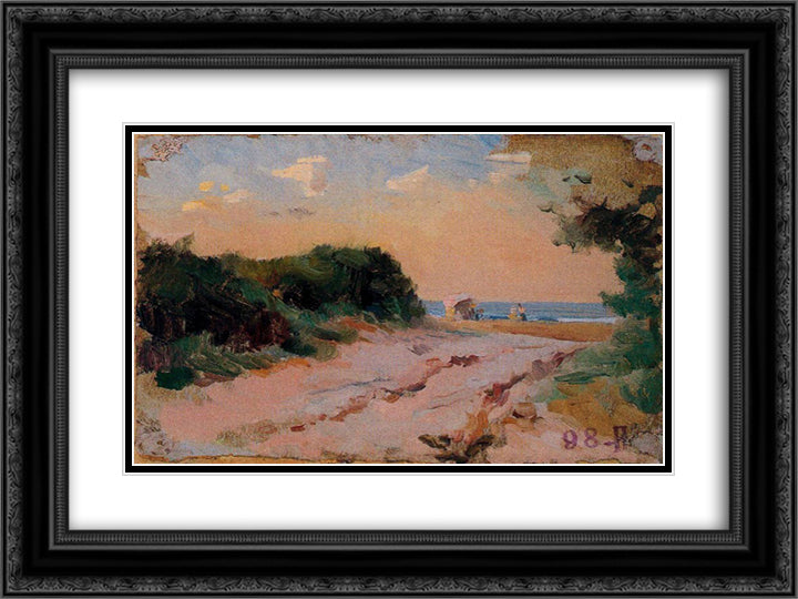 Malvarossa, Valencia 24x18 Black Ornate Wood Framed Art Print Poster with Double Matting by Sorolla, Joaquin