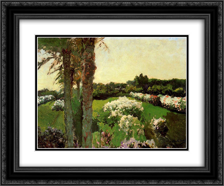 Malvarrosa, Valencia 24x20 Black Ornate Wood Framed Art Print Poster with Double Matting by Sorolla, Joaquin