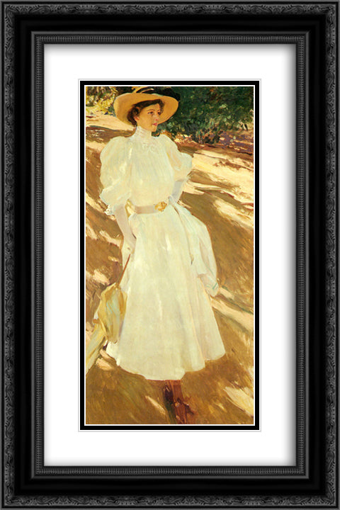 Maria at La Granja 16x24 Black Ornate Wood Framed Art Print Poster with Double Matting by Sorolla, Joaquin