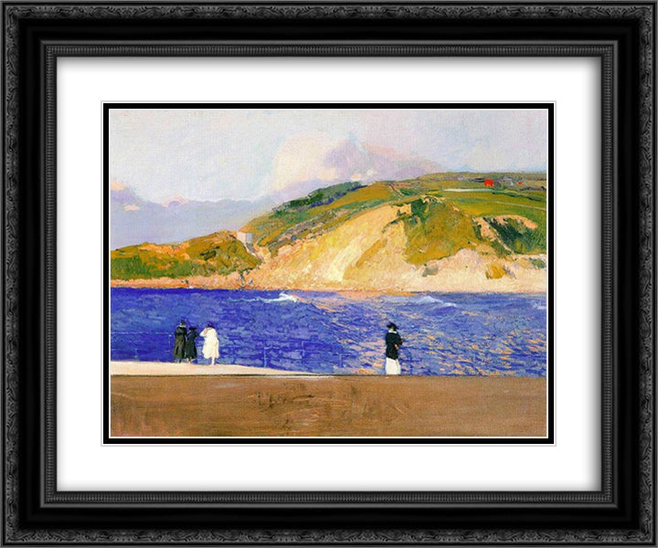 Monte Ullia, San Sebastian 24x20 Black Ornate Wood Framed Art Print Poster with Double Matting by Sorolla, Joaquin