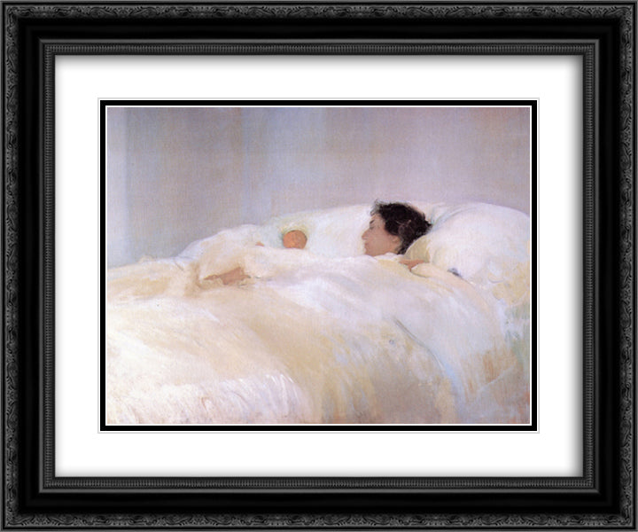 Mother 24x20 Black Ornate Wood Framed Art Print Poster with Double Matting by Sorolla, Joaquin