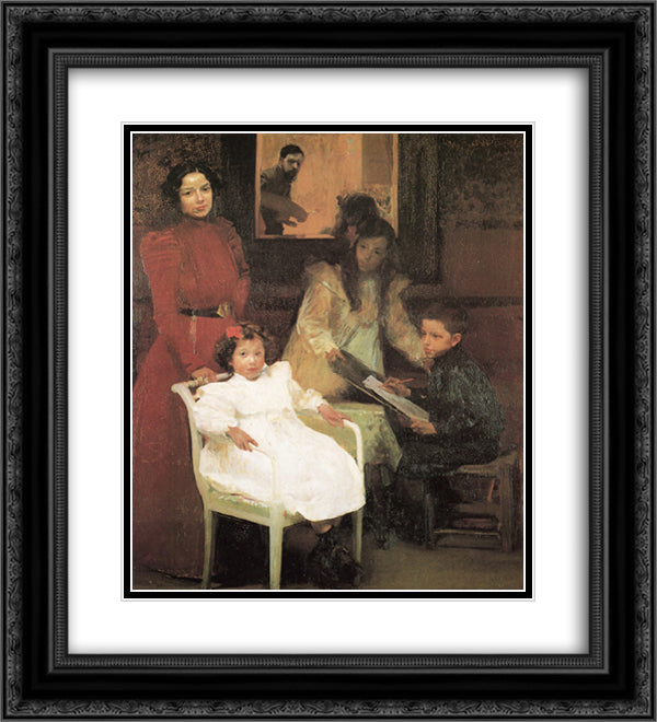 My Family 20x22 Black Ornate Wood Framed Art Print Poster with Double Matting by Sorolla, Joaquin