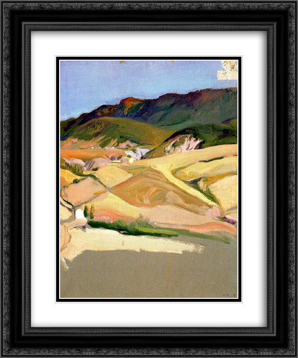 Near Jaca 20x24 Black Ornate Wood Framed Art Print Poster with Double Matting by Sorolla, Joaquin