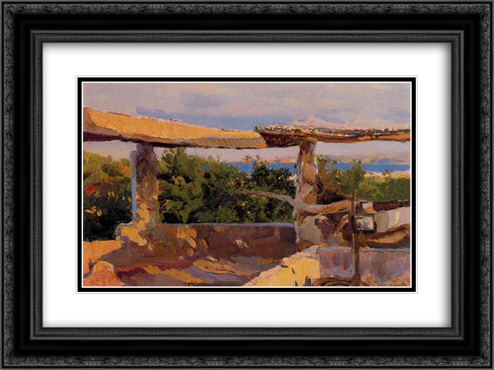 Noria, Javea 24x18 Black Ornate Wood Framed Art Print Poster with Double Matting by Sorolla, Joaquin