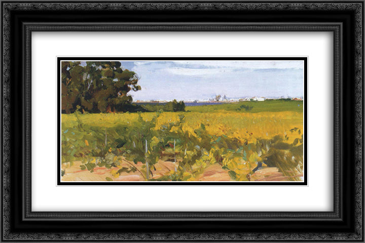 Outskirts of Seville 24x16 Black Ornate Wood Framed Art Print Poster with Double Matting by Sorolla, Joaquin