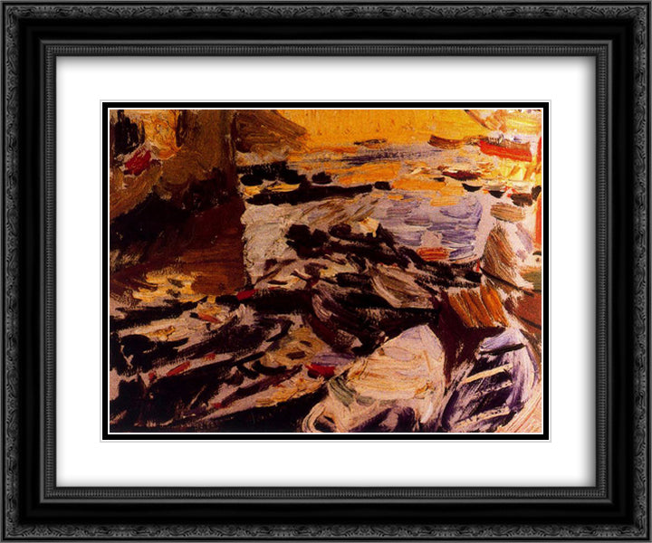 Port of passages 24x20 Black Ornate Wood Framed Art Print Poster with Double Matting by Sorolla, Joaquin