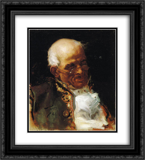 Portrait of a Caballero 20x22 Black Ornate Wood Framed Art Print Poster with Double Matting by Sorolla, Joaquin