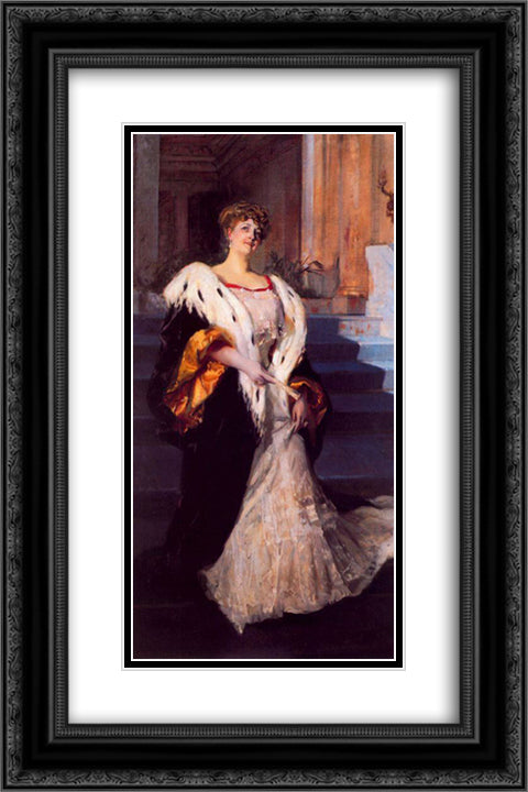 Portrait of Dona Elena Ortuzar Blasco Ibanez 16x24 Black Ornate Wood Framed Art Print Poster with Double Matting by Sorolla, Joaquin