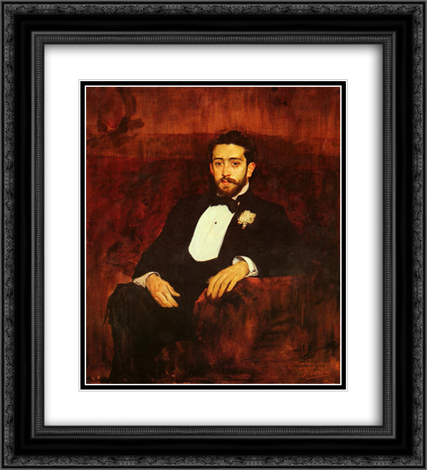 Portrait of lawyer Don Silverio de la Torre y Eguia 20x22 Black Ornate Wood Framed Art Print Poster with Double Matting by Sorolla, Joaquin