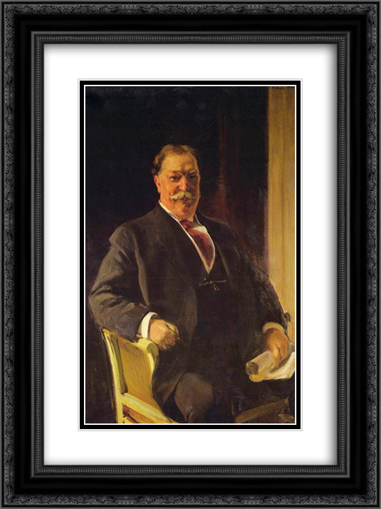 Portrait of Mr. Taft, President of the United States 18x24 Black Ornate Wood Framed Art Print Poster with Double Matting by Sorolla, Joaquin