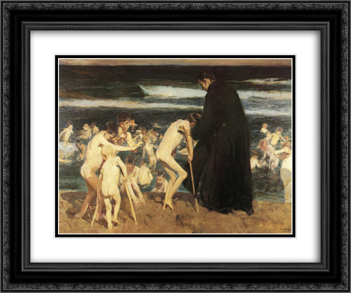Sad Inheritance 24x20 Black Ornate Wood Framed Art Print Poster with Double Matting by Sorolla, Joaquin