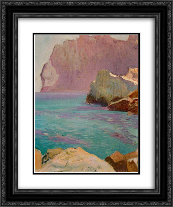 San Vicente cape 20x24 Black Ornate Wood Framed Art Print Poster with Double Matting by Sorolla, Joaquin