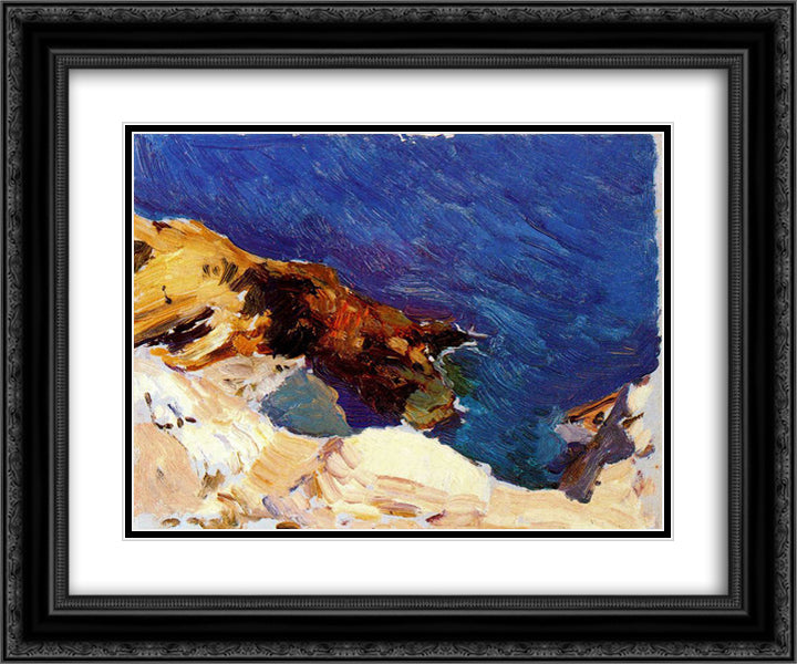 Sea at Javea 24x20 Black Ornate Wood Framed Art Print Poster with Double Matting by Sorolla, Joaquin