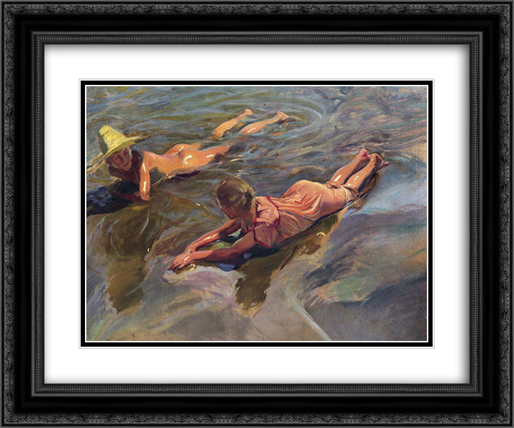 Sea Idyll 24x20 Black Ornate Wood Framed Art Print Poster with Double Matting by Sorolla, Joaquin