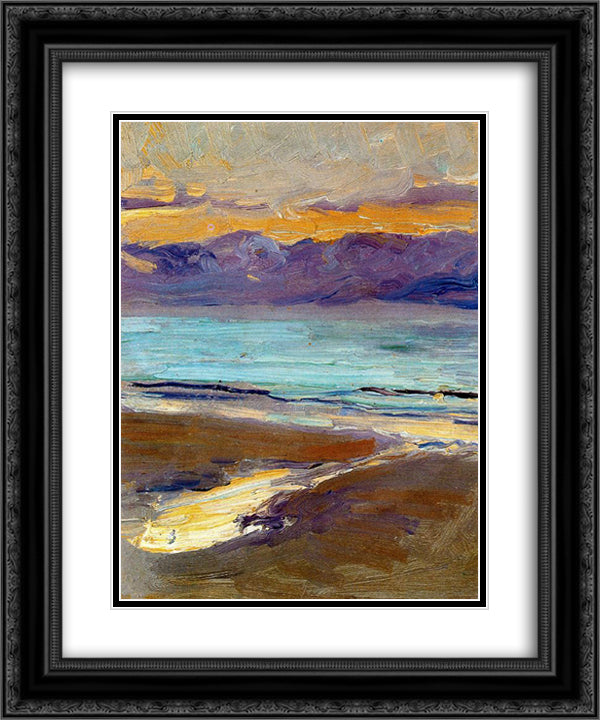 Seashore 20x24 Black Ornate Wood Framed Art Print Poster with Double Matting by Sorolla, Joaquin
