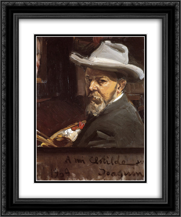 Self-Portrait 20x24 Black Ornate Wood Framed Art Print Poster with Double Matting by Sorolla, Joaquin