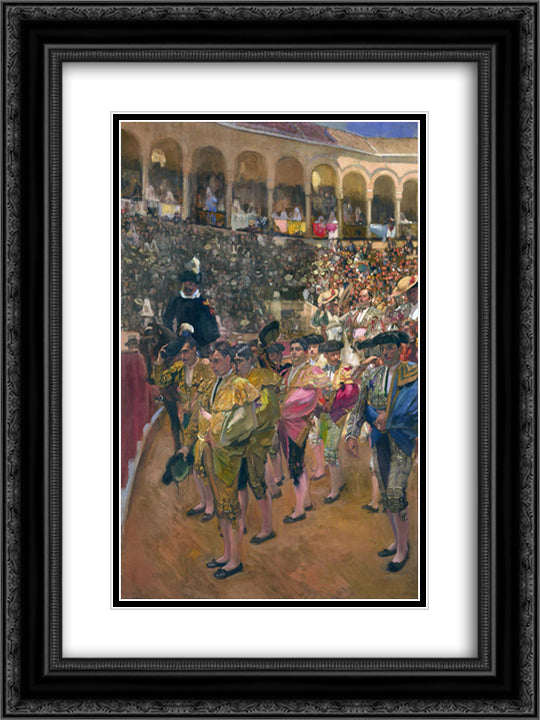 Seville, the Bullfighters 18x24 Black Ornate Wood Framed Art Print Poster with Double Matting by Sorolla, Joaquin
