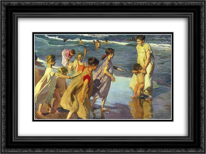 Summer 24x18 Black Ornate Wood Framed Art Print Poster with Double Matting by Sorolla, Joaquin