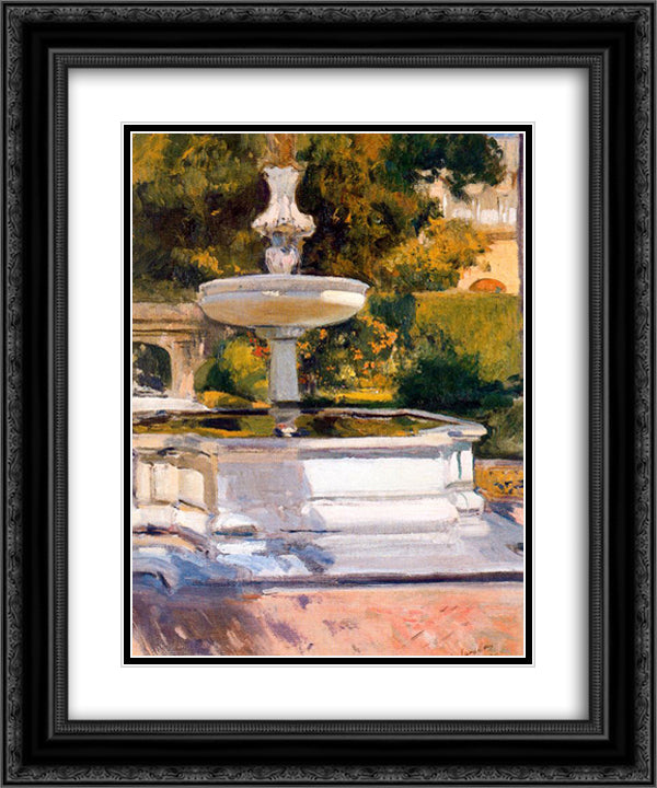 Surtidor 20x24 Black Ornate Wood Framed Art Print Poster with Double Matting by Sorolla, Joaquin