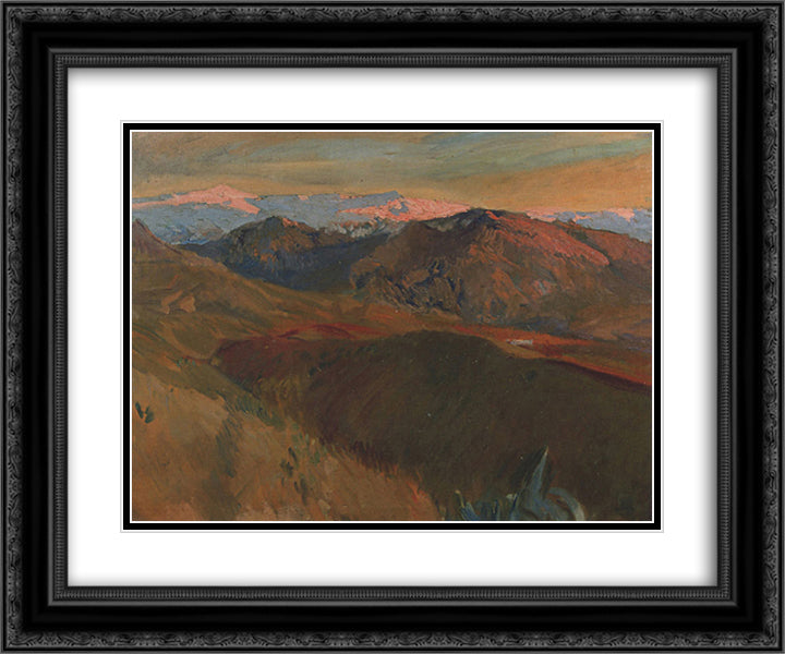 The cemetery at Sierra Nevada, Granada 24x20 Black Ornate Wood Framed Art Print Poster with Double Matting by Sorolla, Joaquin