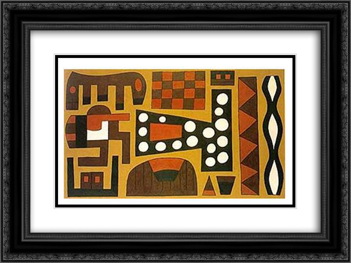 A Estacao 24x18 Black Ornate Wood Framed Art Print Poster with Double Matting by Rodrigo, Joaquim