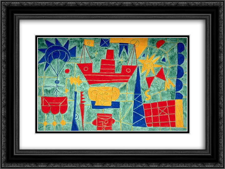 S.M. 24x18 Black Ornate Wood Framed Art Print Poster with Double Matting by Rodrigo, Joaquim