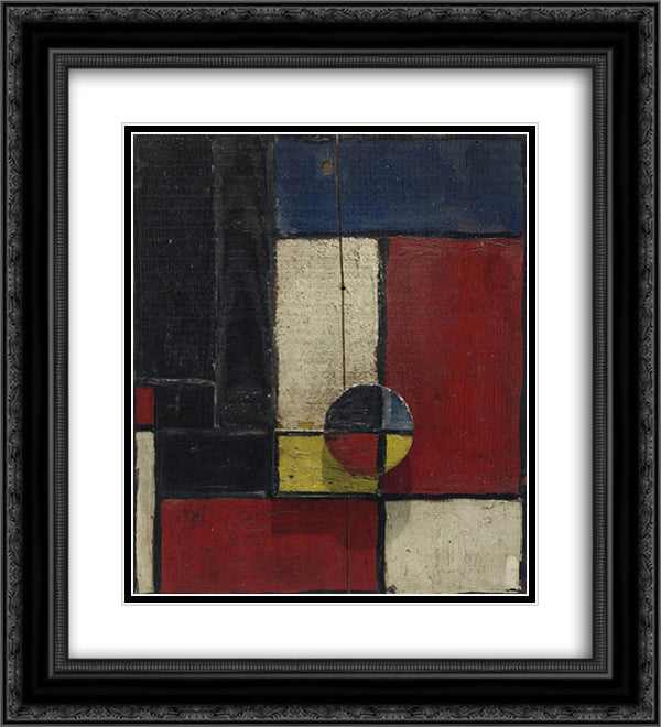Planos de color con dos maderas superpuestas 20x22 Black Ornate Wood Framed Art Print Poster with Double Matting by Torres Garcia, Joaquin