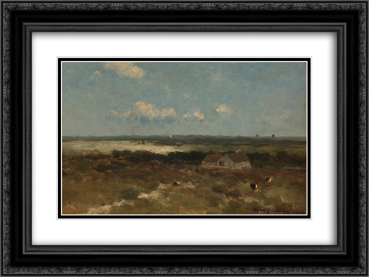 Dune 24x18 Black Ornate Wood Framed Art Print Poster with Double Matting by Weissenbruch, Johan Hendrik