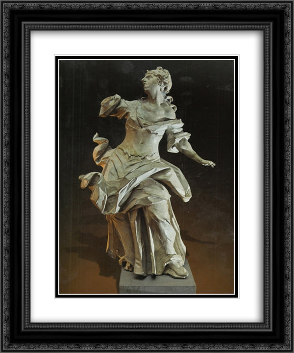 Allegory of Wisdom 20x24 Black Ornate Wood Framed Art Print Poster with Double Matting by Pinzel, Johann Georg